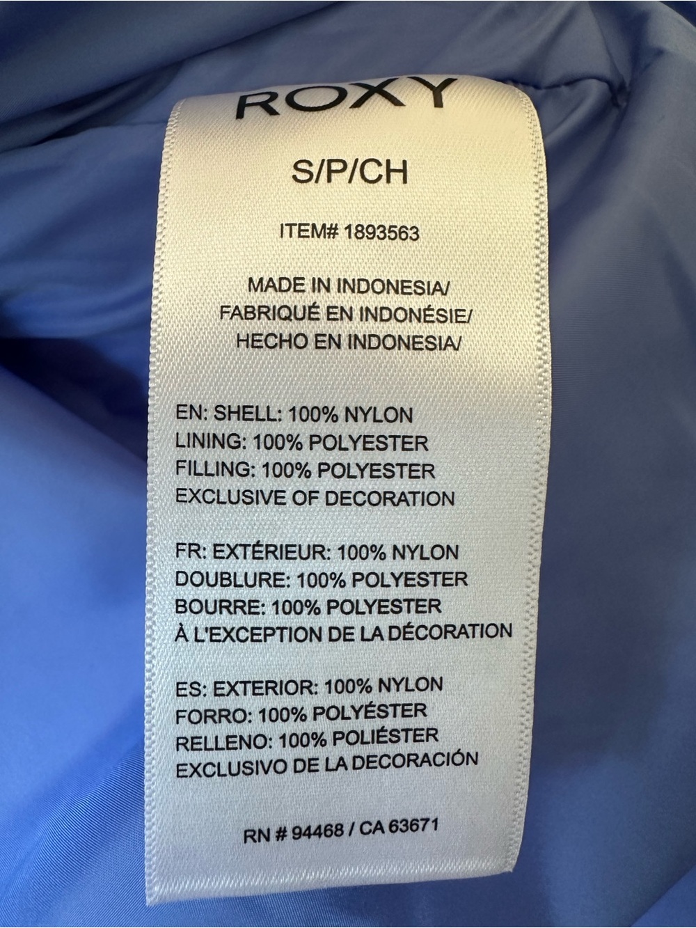 Roxy Lilac Quilted Puffer Jacket, S - Picture 3 of 4